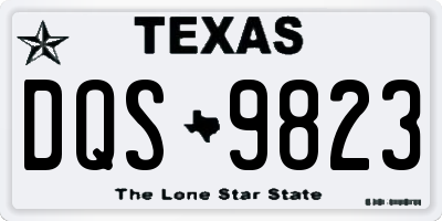 TX license plate DQS9823
