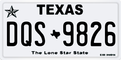 TX license plate DQS9826
