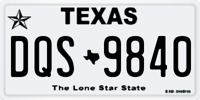 TX license plate DQS9840