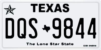 TX license plate DQS9844