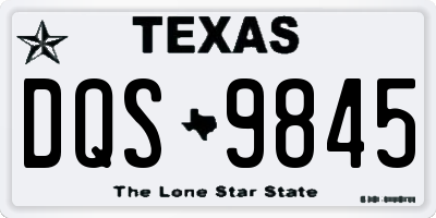 TX license plate DQS9845