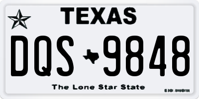 TX license plate DQS9848