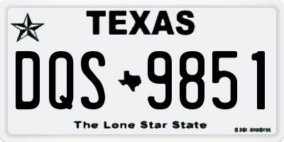 TX license plate DQS9851