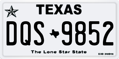 TX license plate DQS9852