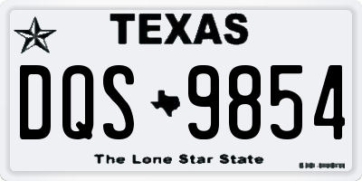 TX license plate DQS9854