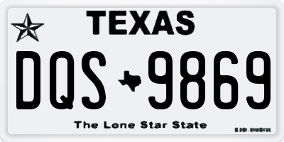 TX license plate DQS9869