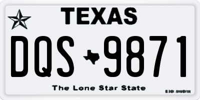 TX license plate DQS9871