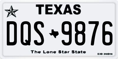 TX license plate DQS9876