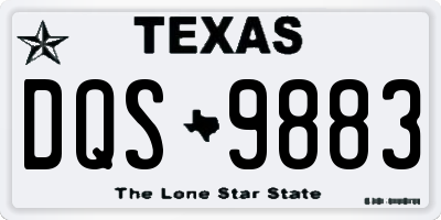 TX license plate DQS9883