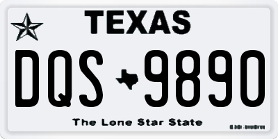 TX license plate DQS9890