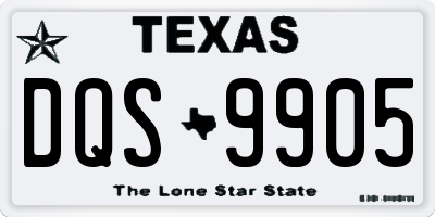 TX license plate DQS9905