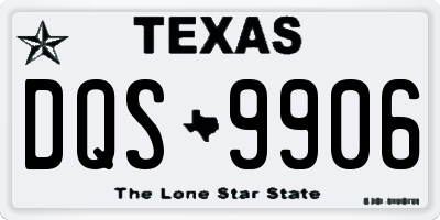 TX license plate DQS9906