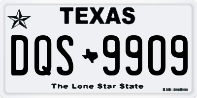 TX license plate DQS9909