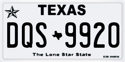 TX license plate DQS9920