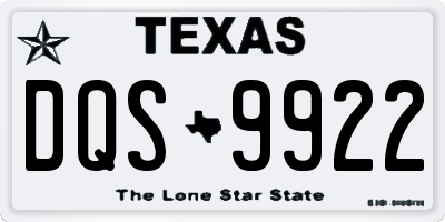 TX license plate DQS9922
