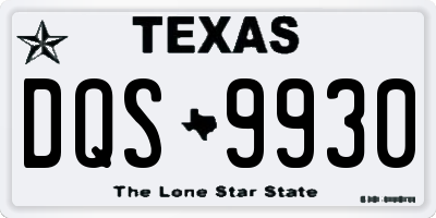 TX license plate DQS9930