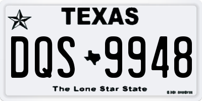 TX license plate DQS9948