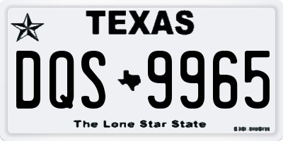 TX license plate DQS9965