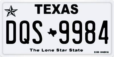 TX license plate DQS9984