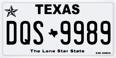 TX license plate DQS9989