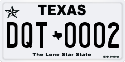 TX license plate DQT0002