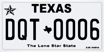 TX license plate DQT0006