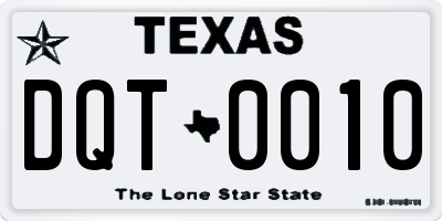TX license plate DQT0010