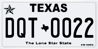 TX license plate DQT0022