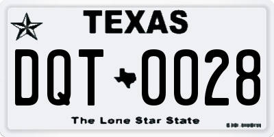 TX license plate DQT0028