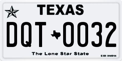 TX license plate DQT0032