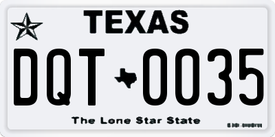 TX license plate DQT0035