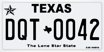 TX license plate DQT0042