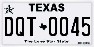 TX license plate DQT0045