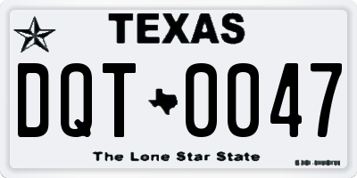TX license plate DQT0047