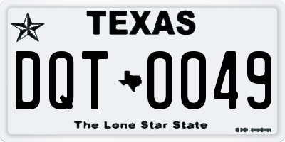 TX license plate DQT0049