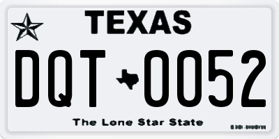 TX license plate DQT0052