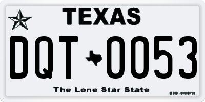 TX license plate DQT0053