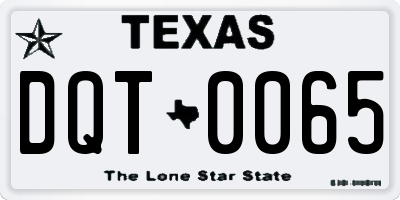 TX license plate DQT0065
