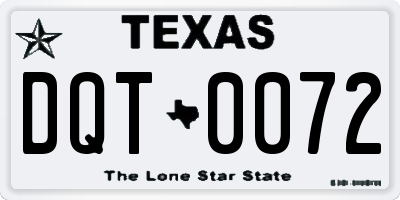 TX license plate DQT0072