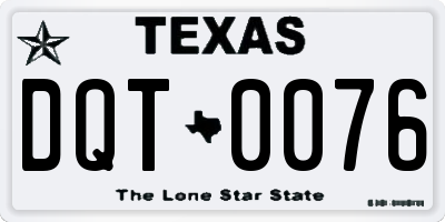 TX license plate DQT0076