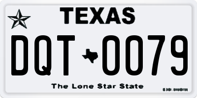TX license plate DQT0079
