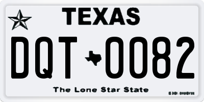 TX license plate DQT0082