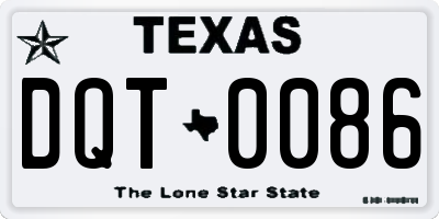 TX license plate DQT0086
