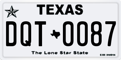 TX license plate DQT0087