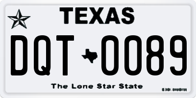 TX license plate DQT0089
