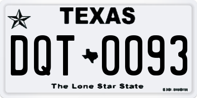TX license plate DQT0093