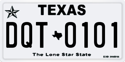 TX license plate DQT0101