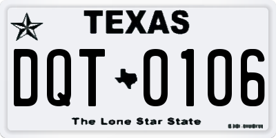 TX license plate DQT0106