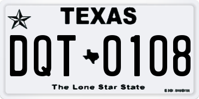 TX license plate DQT0108