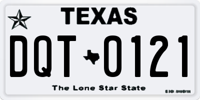 TX license plate DQT0121